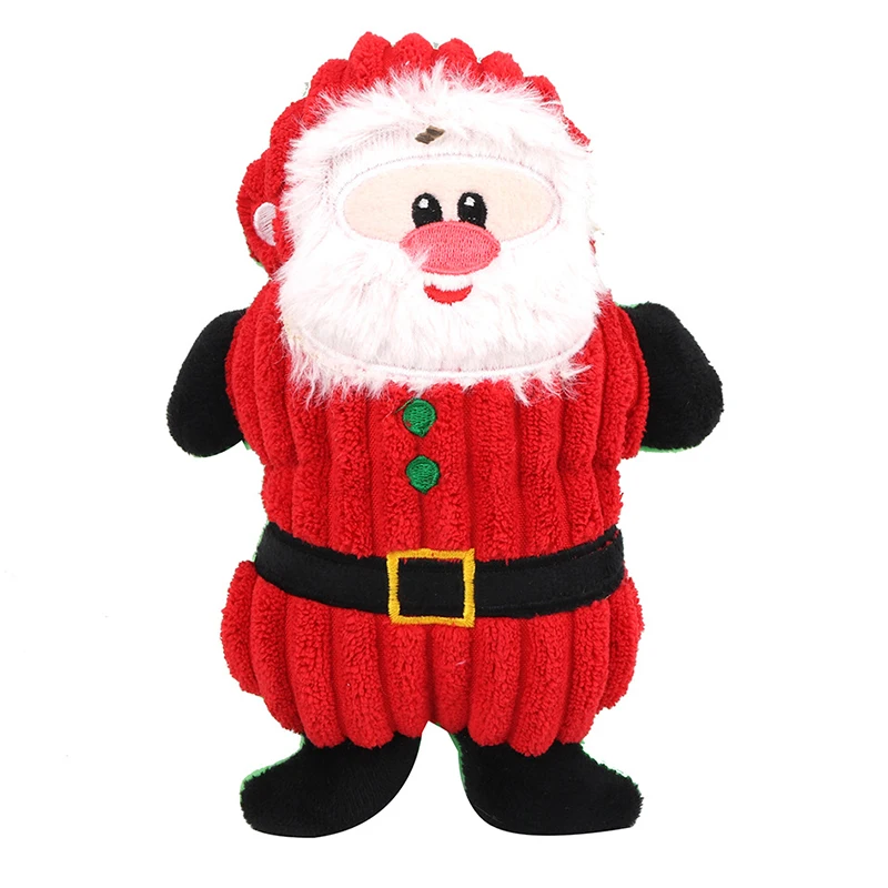 Santa Claus Собака жевательные игрушки щенок милый мультфильм звук игрушка Рождество молярная плюшевая кукла мягкая для домашних животных PAK55 - Цвет: Santa Claus