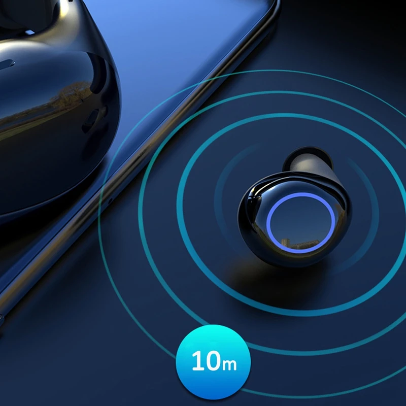 Tws Беспроводная bluetooth-гарнитура с ремешком на запястье, беспроводные наушники 5,0, Bluetooth наушники для телефонов IPhone, Android, черный цвет