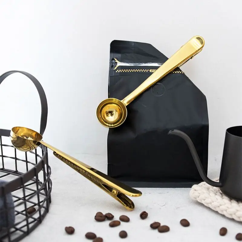 

Tea Coffee Measuring Spoon Scoop with Clip Kitchen Supply Powder Measuring Tools Good Sealing and Keep Fresh Delicious