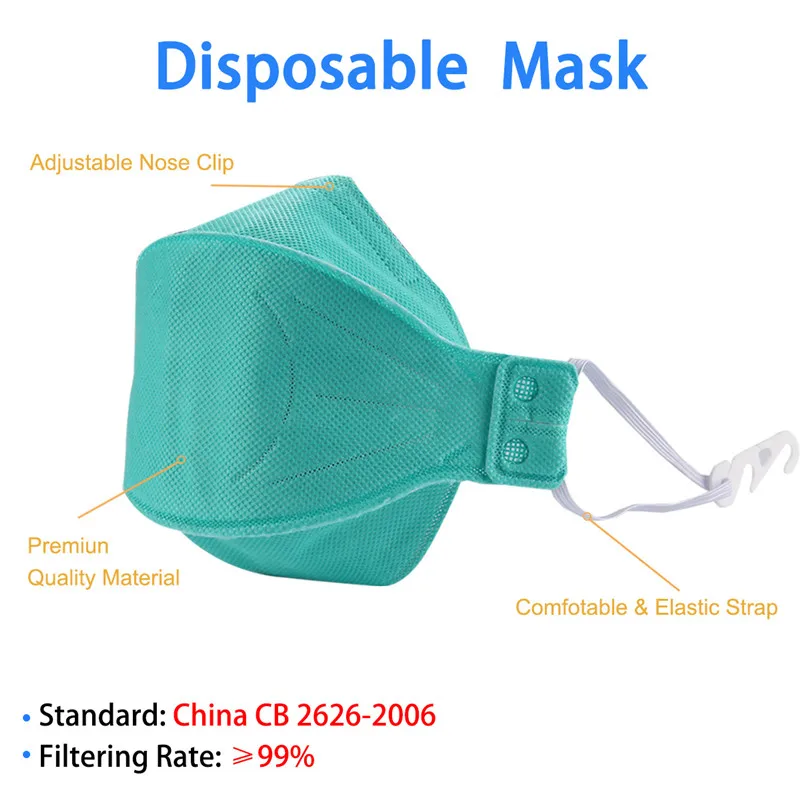 

20 pcs New N95 Medical Face Masks PM2.5 Anti bacterial face mask FFP3 Filters medical masks disposable Anti-dust mask