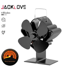 4 lâmina lareira ventilador silencioso seguro calor alimentado fogão ventilador de liga de alumínio lareira aquecimento casa eficiente distribuição calor