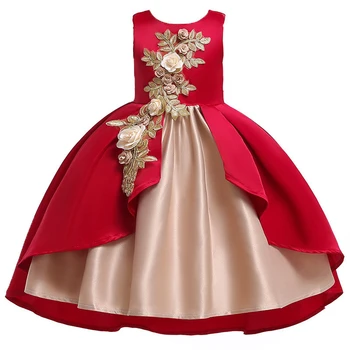 

Baby Children Girl Vintage Dress 2020 Kids Flower Elegant Wedding Gown Party Dresses Girls Baby Princess Dresses Girls Dress