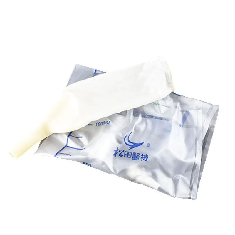 Медицинский латекс 5 шт./Лот одноразовый дренажный мешок мужской для мочи 1000 мл