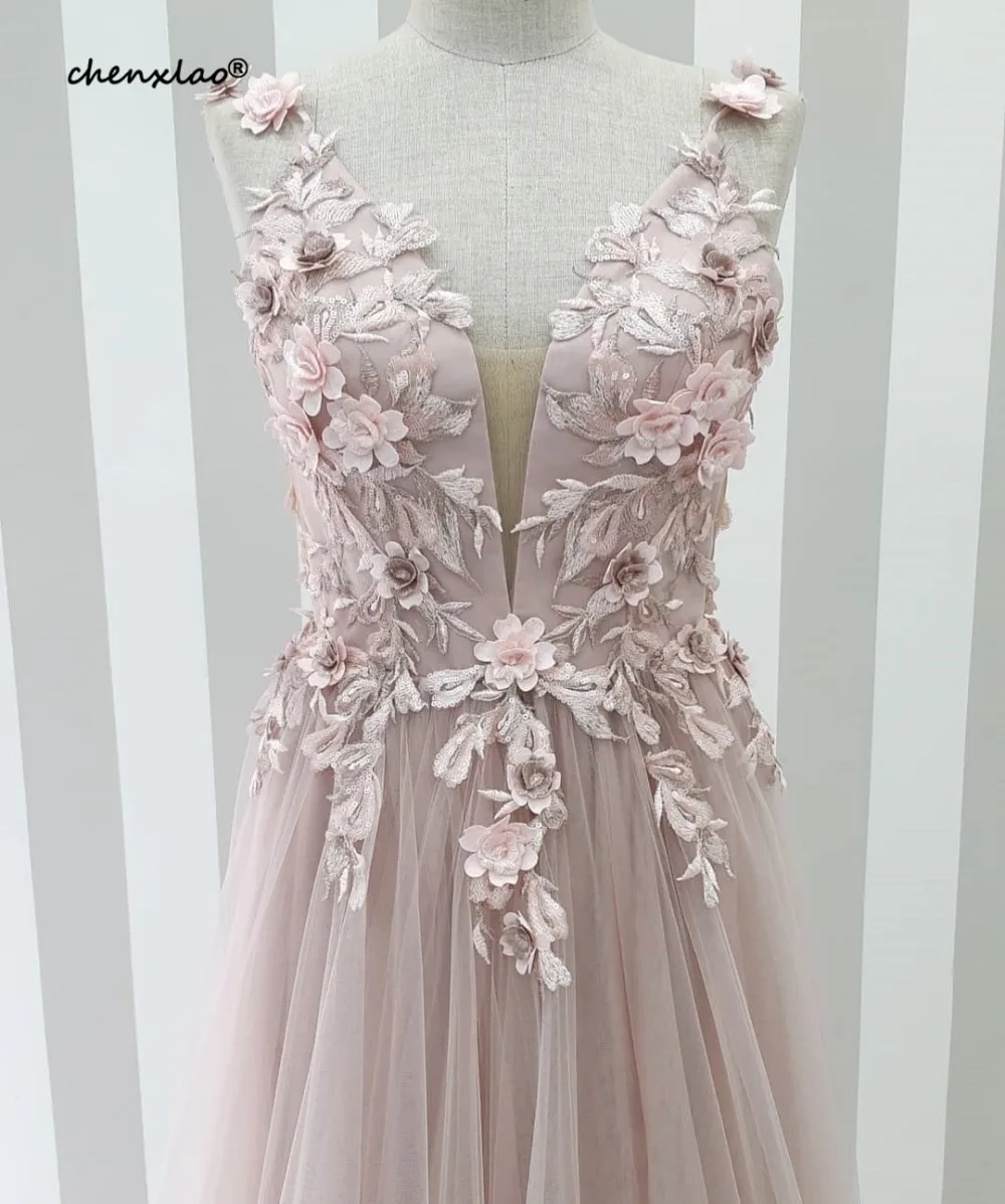 Vestidos, Новое поступление, длинное вечернее платье с глубоким v-образным вырезом без рукавов с кружевным орнаментом, v-образный вырез, вечерние платья, Длинные вечерние платья Gow