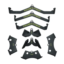 5 Pcs Set Fitness Lat Pull Down Bar Home Gym Pully Cable Machine Attachment Rowing Rotating Hand Grip Muscle Training Equipment