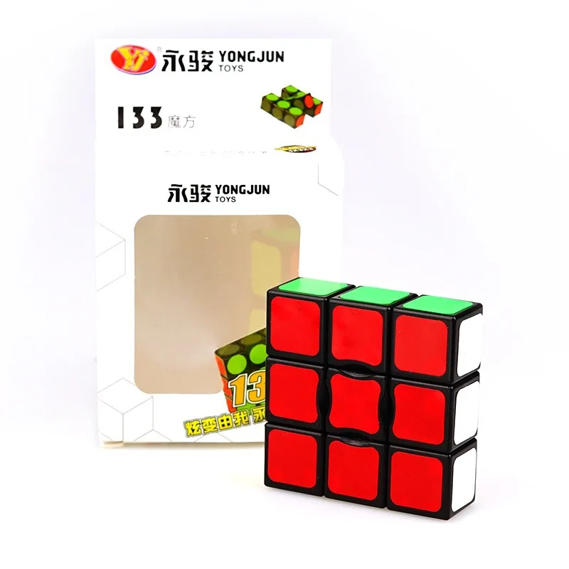 Yongjun 133 Cubo Magic 1x3x3 133 Cubo Stickerless Puzzle шесть цветов Twist 3x3x1 обучающие игрушки для детей - Цвет: Черный