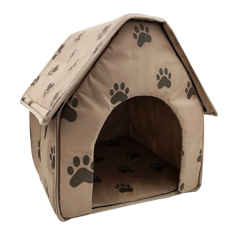 Pet House Detachable Folding Flat Top Dog House Nest Portable Folding