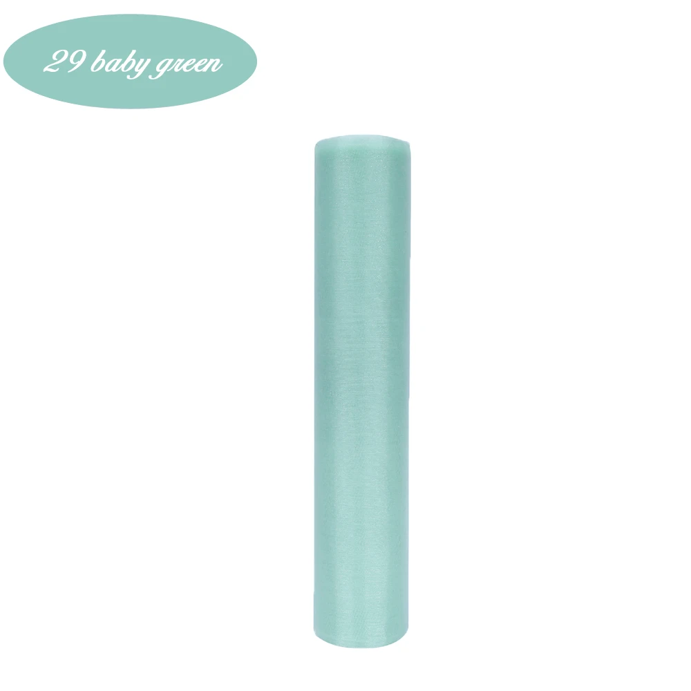 26M*29CM Organza Roll for DIY Wedding Flowers Chair Cover Crystal Organza Tulle Roll Fabric for Christmas Event Party Decoration - Цвет: 29