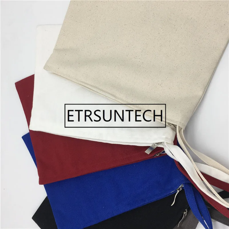 100 Stück/Lot bunte große Baumwoll-Leinentasche für Tablet, Leinentasche mit Reißverschluss, Baumwoll-Clutch-Tasche, Make-up-Tasche, 28 cm x 20 cm, Großhandel – Detail 2
