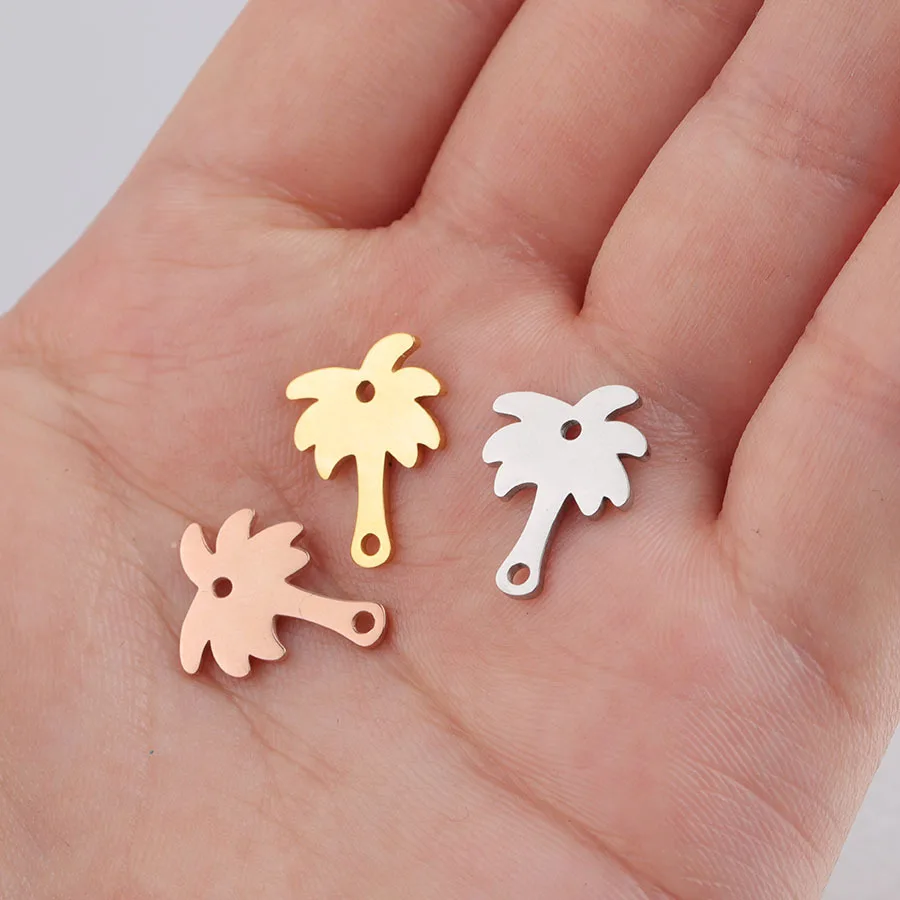 

5pcs/lot Stainless Steel charm Coconut Tree Connector Bracelet DIY Findings Components Metal Earring for Jewelry Making