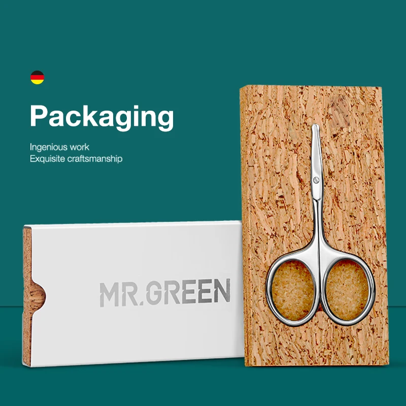 Facial Hair MR.GREEN Scissors Rounded Professional Stainless Steel Mustache Nose Hair Beard Eyebrows Eyela_voghion.com
