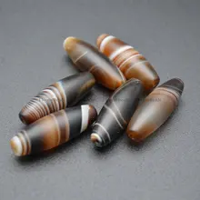 Матовые тусклые полированные 10x30 мм длинные трубки с полосками белого кофейного цвета Агат Дзи Сардоникс драгоценные камни бусины 5 шт./лот