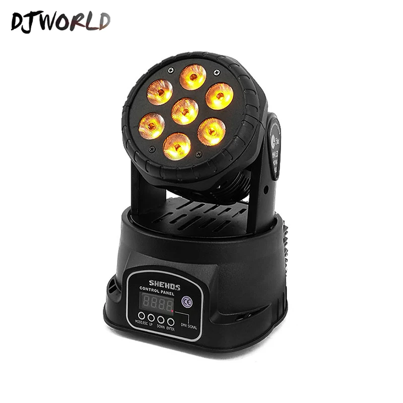 Djworld светодиодный светильник 7X18 Вт RGBWA+ UV 6в1 сценический светильник с подвижной головкой DMX сценический светильник DJ ночной клуб вечерние концертный сценический профессиональный