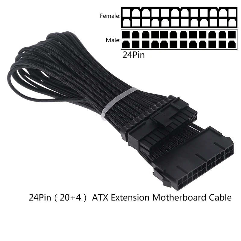 Extension Cable Kit Set ATX 24Pin EPS PCI-E 8Pin 16Pin Sleeved Water Cooling CPU 