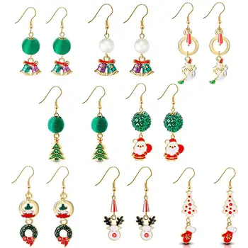

PATIMATE Christmas Earring Santa Claus Tree Merry Christmas Decorations For Home 2020 Xmas Navidad Natal Gifts New Year 2021