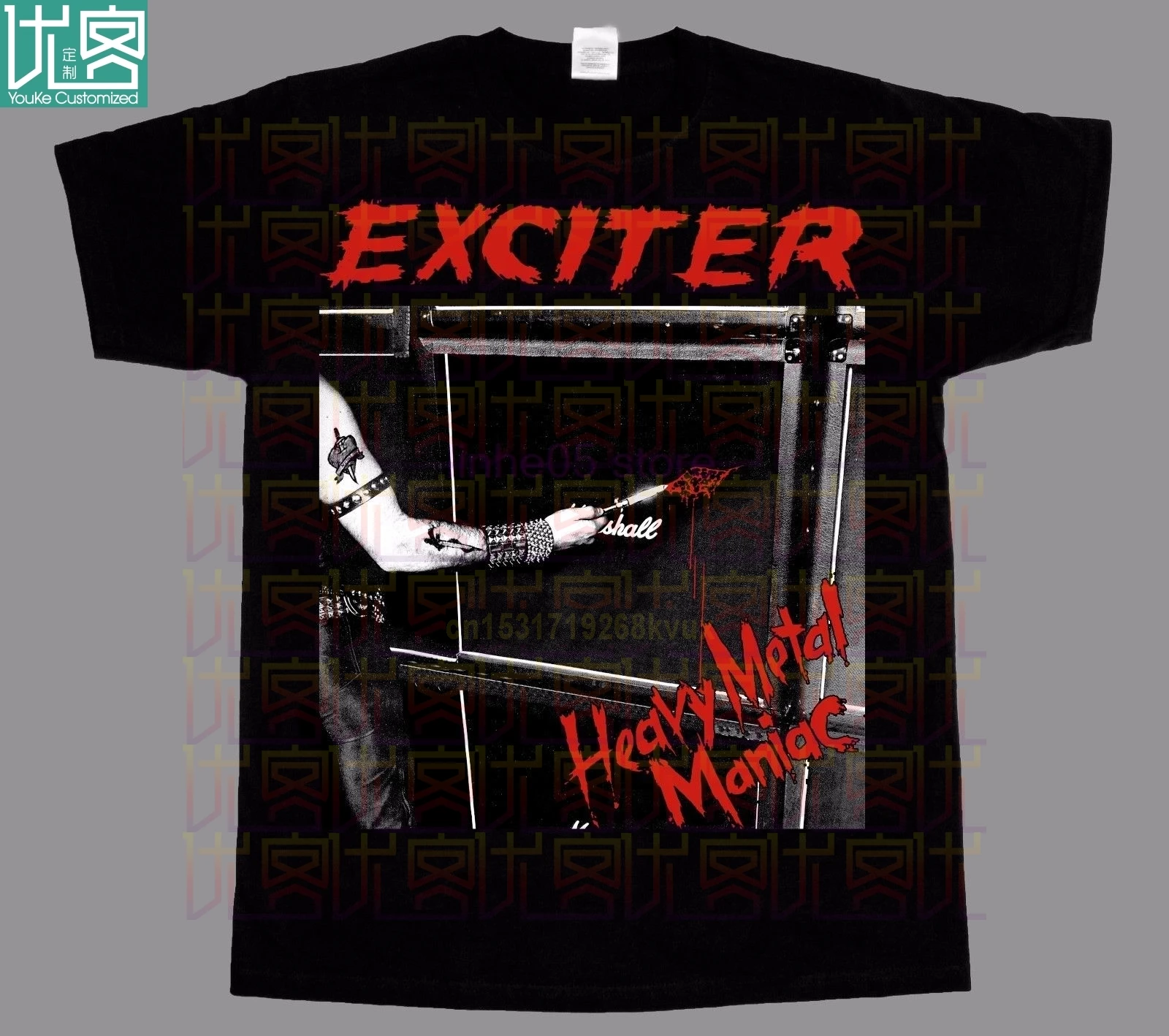 New Exciter Heavy Metal Maniac Rock Band men's Black T Shirt Size S To