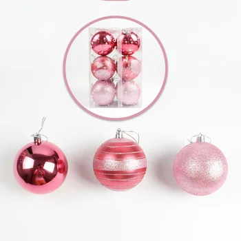 

12 Pcs Christmas Ball Pendant Xmas Decor 8 Cm PVC For Home Hotel Restaurants