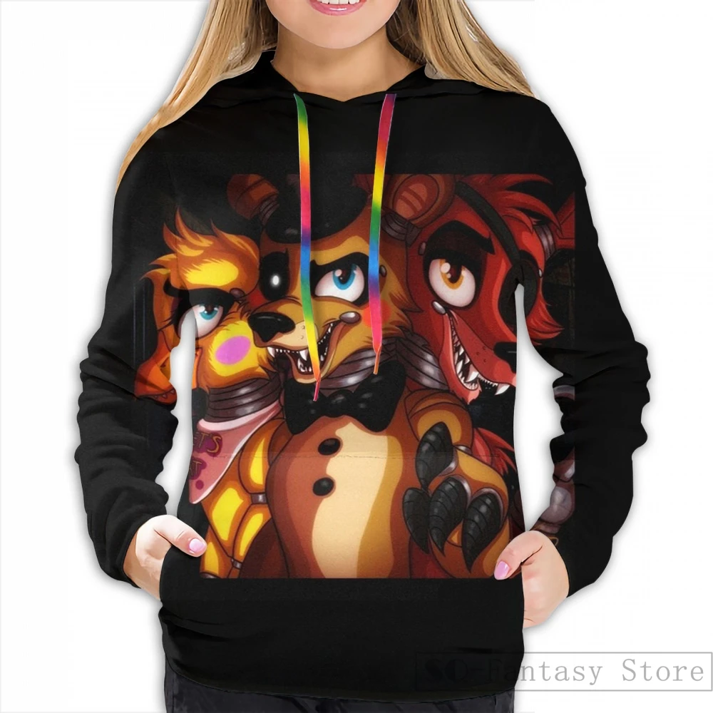 Мужские толстовки, свитшоты для женщин funny Five Nights At Freddy's CFF(Chica, Foxy, Freddy) Повседневная Толстовка с принтом - Цвет: Women