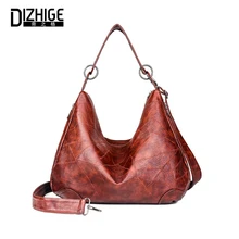 DIZHIGE брендовая модная однотонная женская сумка из искусственной кожи, высококачественные сумки через плечо для женщин, роскошная Вместительная женская сумка на плечо, Новинка