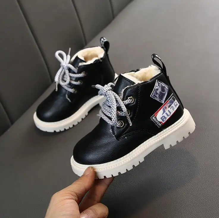 Новые зимние детские теплые ботинки зимние ботинки для девочек хлопковая обувь для мальчиков, бархатная детская спортивная обувь размеры 21-30 - Цвет: picture color