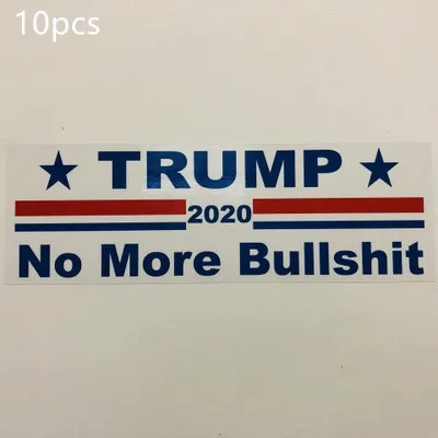 Наклейка на бампер с изображением Дональда Трампа для President. Отличная Модная креативная наклейка на автомобиль в американском стиле. Аксессуары - Цвет: White NO more 10pcs