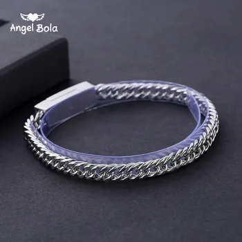 

Simple Stainless Steel Chain Buddha Bracelet for Men Buddha Braclets & Bangles Male Female Hip Hop Party Punk Rock Jewelry
