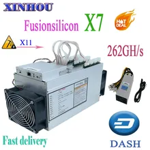DASH miner FusionSilicon X7 262G X11 Asic miner с БП Dash mining лучше, чем STU-U6 Innosilicon A5 A6 Antminer D3 D5 baikal
