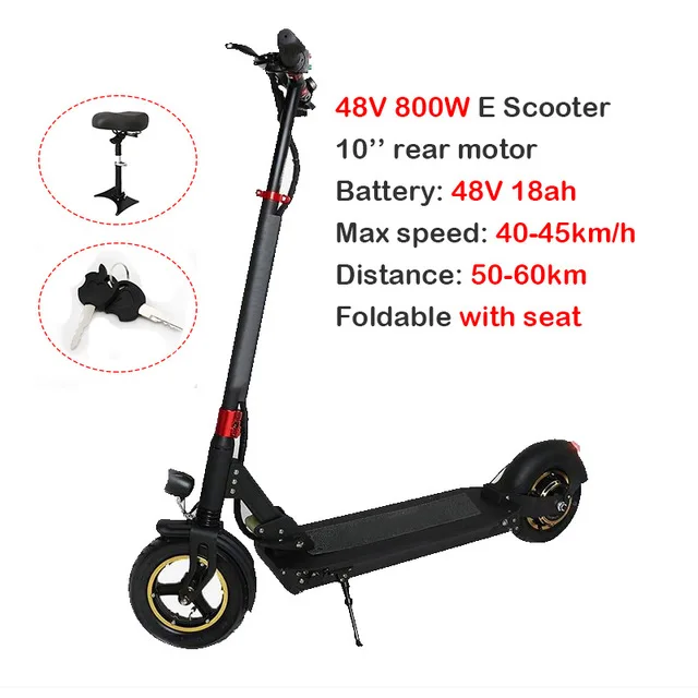 48V800W18AH seat Электрический скутер 10 ''48V1000W 60 км батарея Escooter 3 модели скейтборд с сиденьем складной Ховерборд Patinete Electrico Adulto - Цвет: 48V800W18AH seat