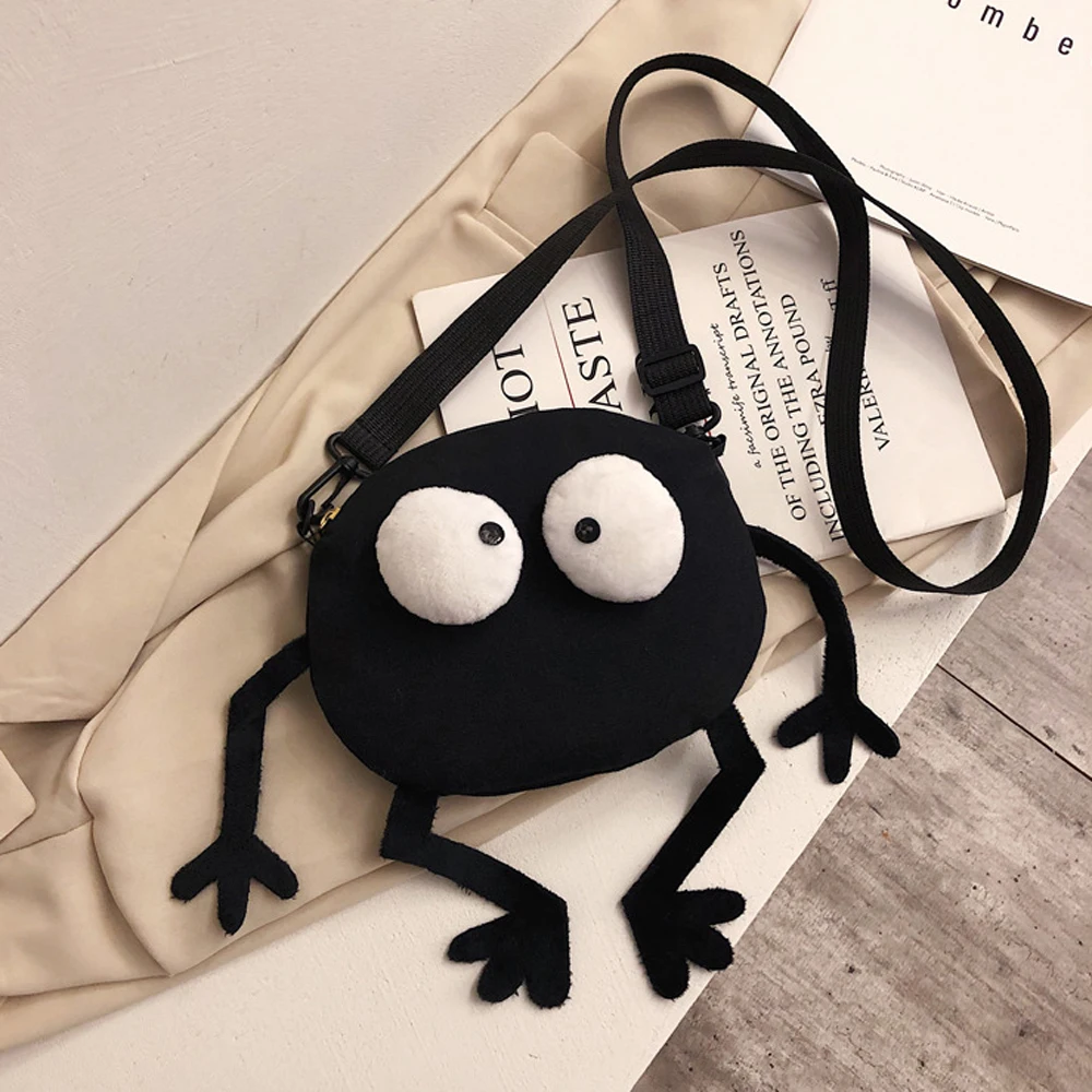 Cartoon Big-eyed Monster Women's Bag Messenger Bag Unisex Canvas Shoulder Telescopic shoulder strap Handbags canvas bag women handbags crossbody bags