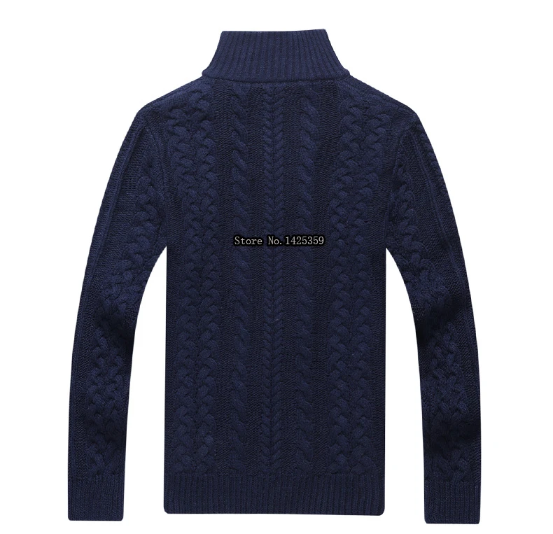 Autumn Winter Sweater Men Fashion Jacquard Thick Warm Pullover Men Stand Half Zipper Collar Turtleneck Wool Men Sweater