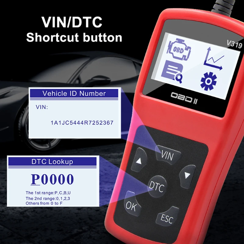V319 автомобильный диагностический инструмент для 1996 и более новых obd транспортных средств