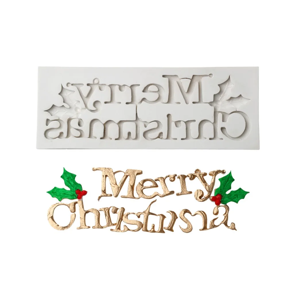 Рождество алфавит силиконовые формы Uppercase помадка торт украшения инструменты Gumpaste шоколадная глина фимо кондитерские формы