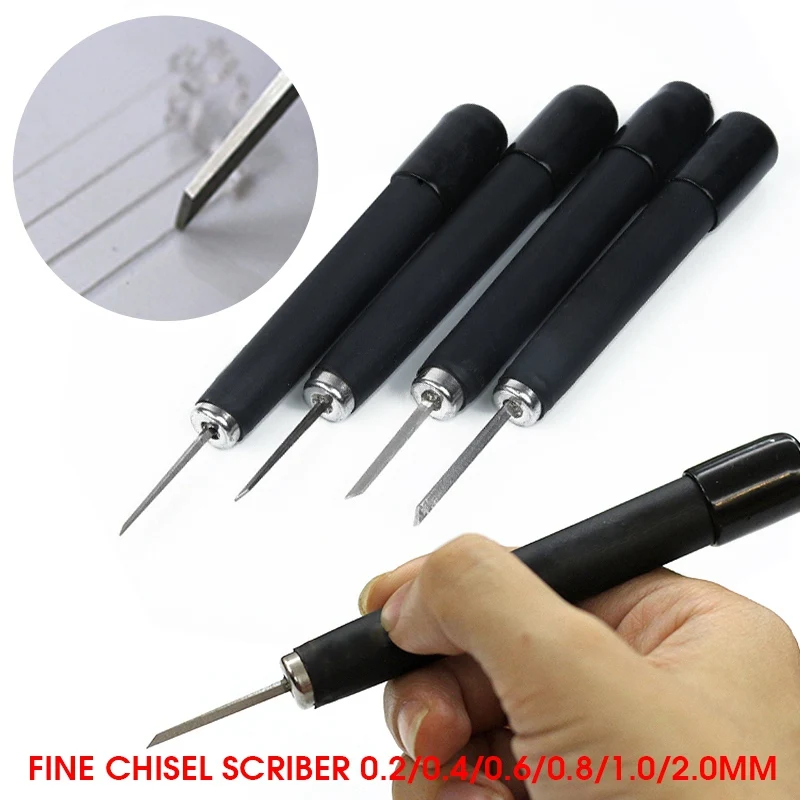 Modeling Tools Accessory Scriber Craft Tool Scribe Line Chisel Wood Handle Black 