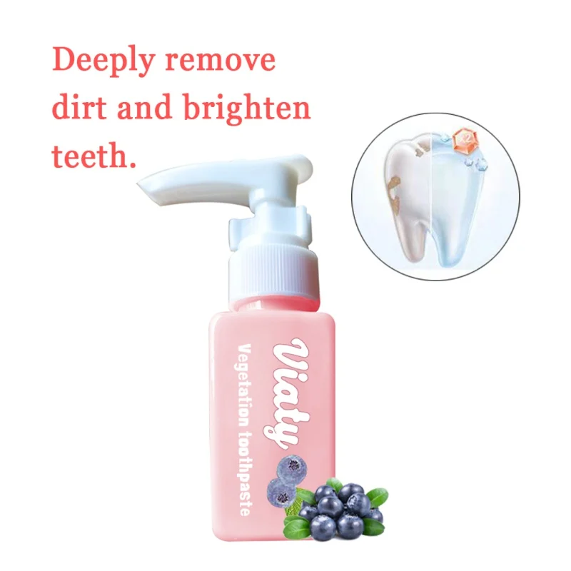 Пресс-тип отбеливающая зубная паста для выпечки Сода зубная паста свежее дыхание черника фруктовый вкус фторид-бесплатно интенсивное