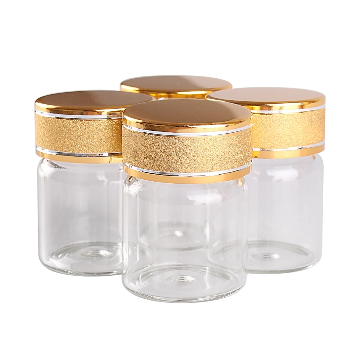 24 pieces 15ml 30*40mm Glass Bottles with Golden Frosted Caps Transparent Glass Perfume Bottle Spice Bottles Spice Jars 5