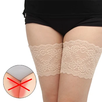 

Harajuku 2PC Lace Leg Warmer Slimmer Band Women Anti Chafing Thigh Bands Summer Fashion Silicone Non-slip Slouch Socks