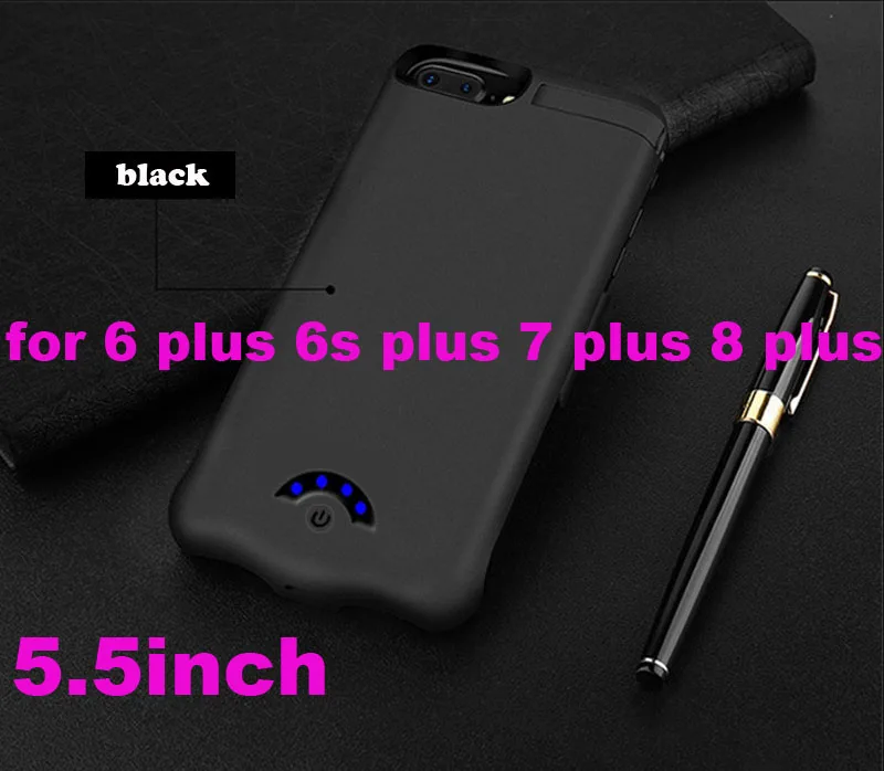 6P 6SP 7P 8P Black 10000 мАч чехол для зарядного устройства для iPhone 6 6s 7 8 X Зарядное устройство для телефона чехол для зарядки для iPhone 6 6s 7 8 Plus чехол для аккумулятора - Цвет: 6P 6SP 7P 8P Black