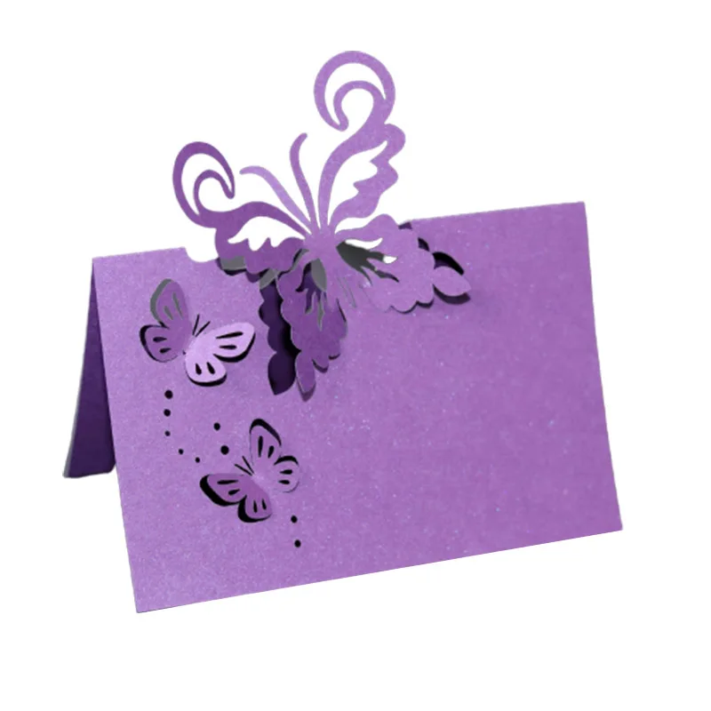 50pcs Butterfly Table Name Place Cards Laser Cut Lace Setting Name Message Card Seat Wedding Birthday Party Favor Table Decor