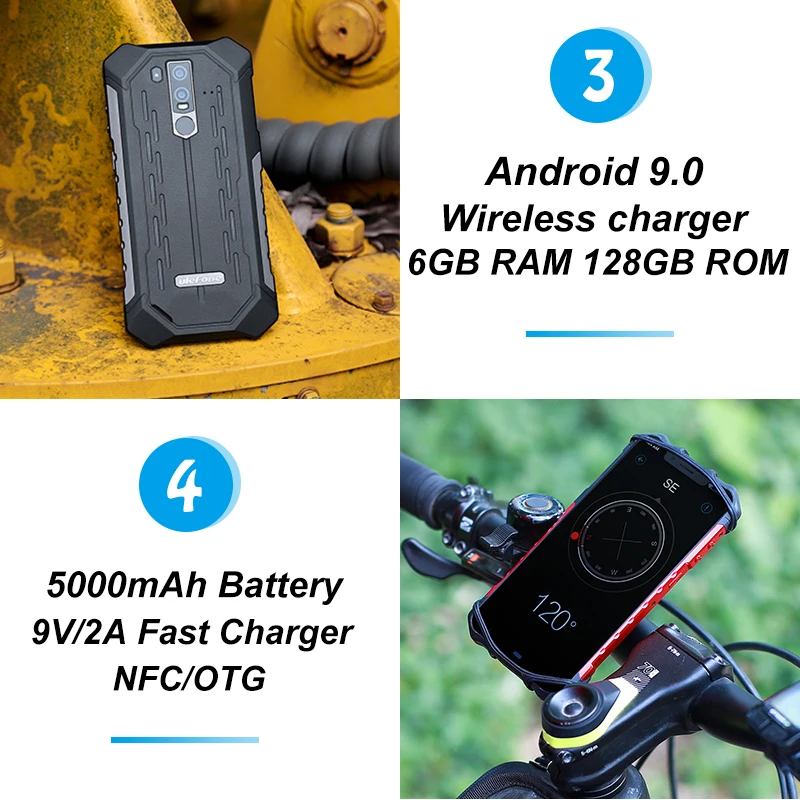 Ulefone Armor 6S прочные мобильные телефоны 6," Helio P70 6G+ 128G 16MP+ 8MP Face ID NFC Беспроводная зарядка Android 9,0 смартфон