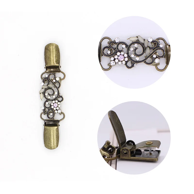 Кардиган ретро свитер клип утка рот зажимы гибкие бисером жемчуг булавка брошь