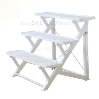 

Balcony planting pot bracket flower pot plastic flower stand three-story terrace