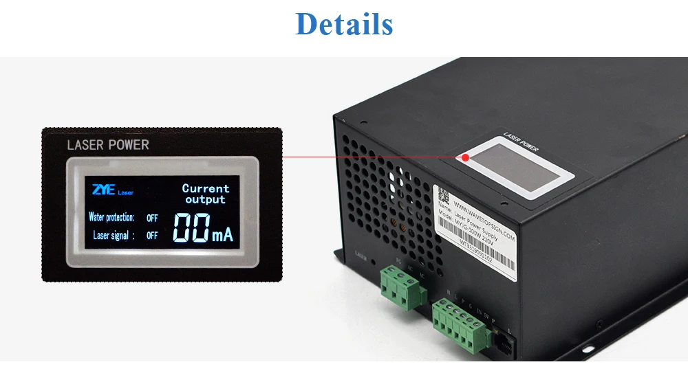 WaveTopSign MYJG-80W CO2 лазерный источник питания категории для CO2 Лазерная гравировальная и режущая машина