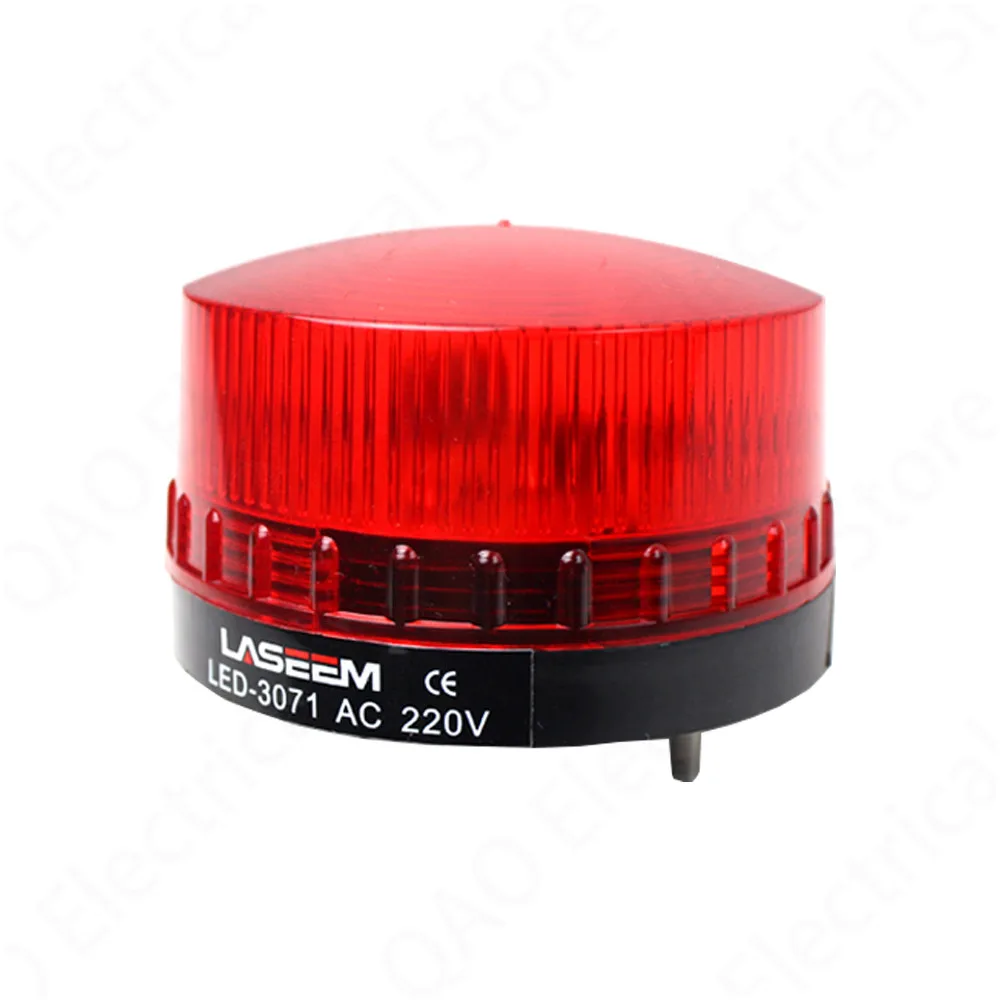 Segnalatore Luminoso a LED con Allarme Sonoro, 220V, Rosso, 100dB, 20W, 8x8x15cm, Spia Rotante di Sicurezza per Cantiere