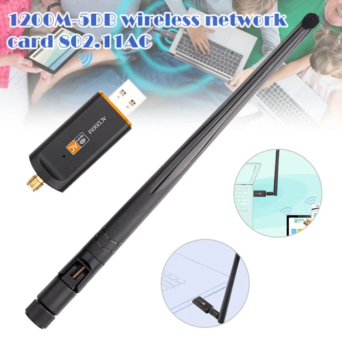 USB 3,0 1200 Мбит/с Wifi адаптер двухдиапазонный 5 ГГц 2,4 ГГц 802.11AC антенна Wifi ключ сетевая карта VH99