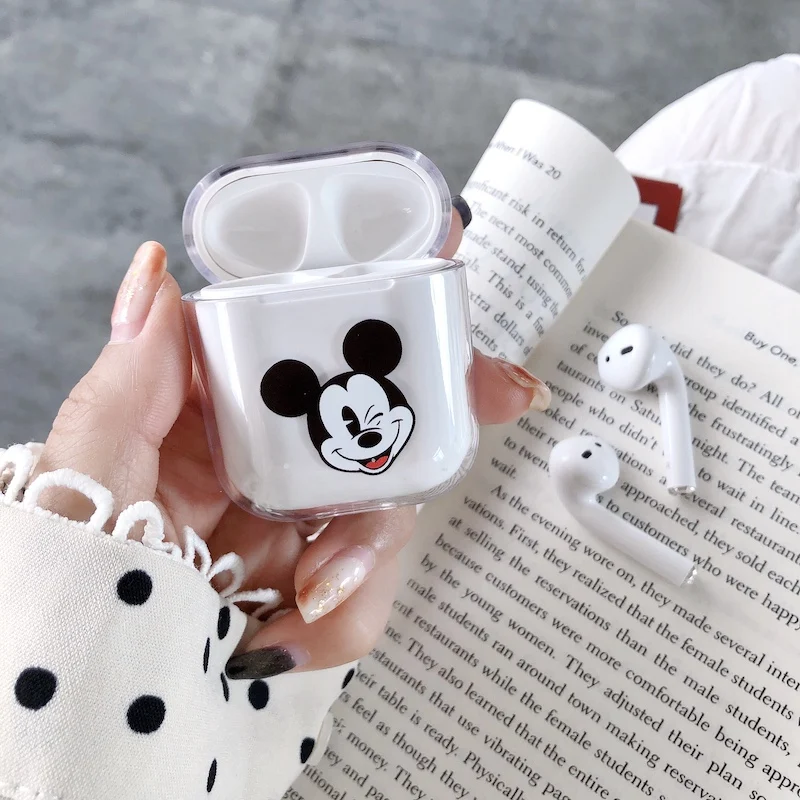 Жесткий прозрачный чехол для AirPods, беспроводные наушники, милый бренд, чехол для зарядки, сумка для AirPods 1 2, защитный чехол