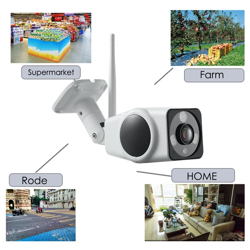MOOL IP Camera Wireless Outdoor Waterproof Closed Circuit Network Camera Infrared Camera US Plug