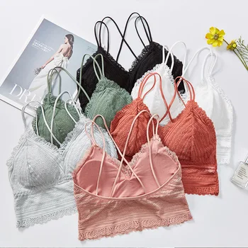 

2020 Sexy Women Lace Bra Top Sexy Tops Fitness Stretch Sports Top Bra Wire Free Sportswear Gym Bra Sleeping Wear Bralette Beauty