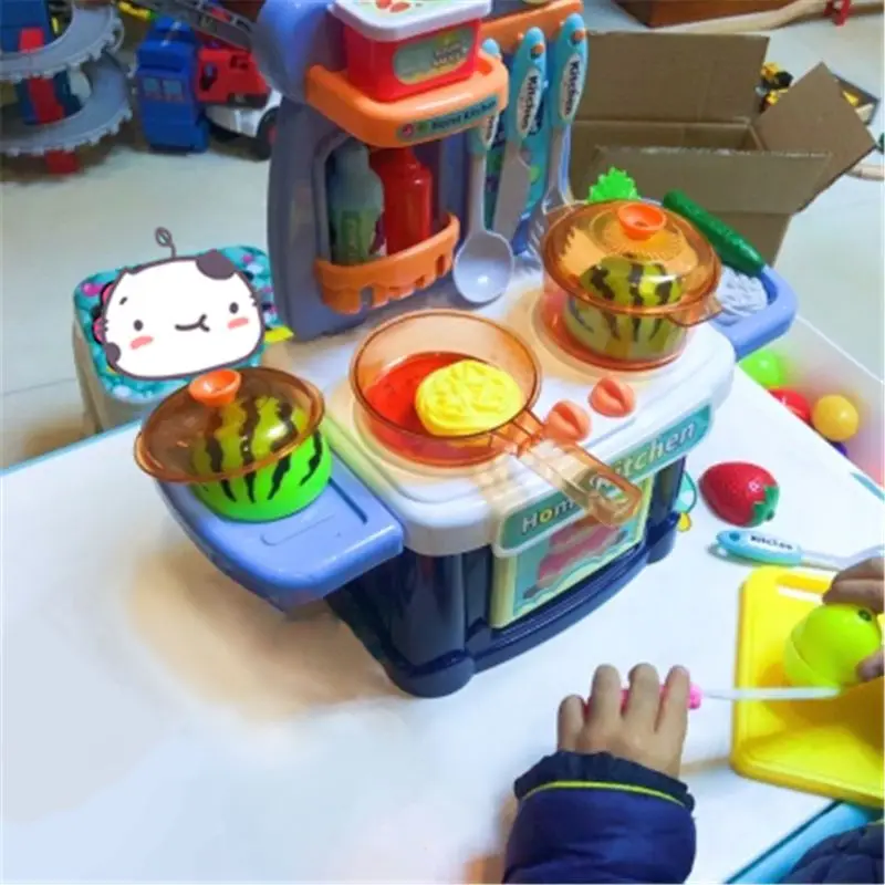 Набор игрушечных игрушек для кухни, имитирующий спрей, со звуком, Детский Светильник, игрушка для приготовления пищи, подарок для мальчиков и девочек