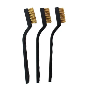 

6PCS Wire Brush Mini Micro Stainless Steel Brass Rust Remover Clean Polishing