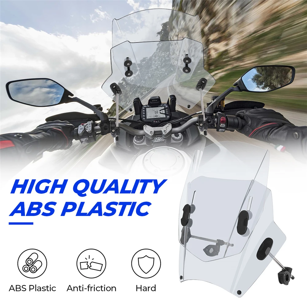 Motorcycle Windscreen Windshield Universal Motorbikes Deflector Adjustable For MT09 MT07 R1 R3 R1200GS F800GS Z650 Z750 Z800